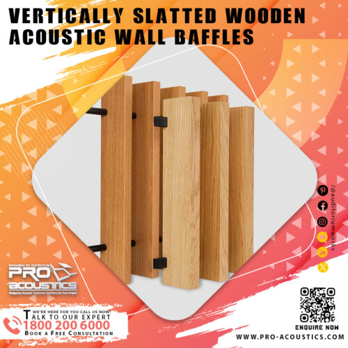 Vertically Slatted Wooden Acoustic Wall Baffle