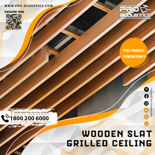 Wooden Slat Grilled Acoustic Ceiling
