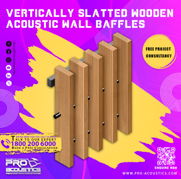 84.jpg Vertically Slatted Wooden Acoustic Wall Baffle