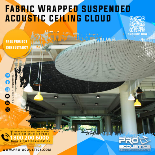 Fabric Wrapped Suspended Acoustic Ceiling Cloud
