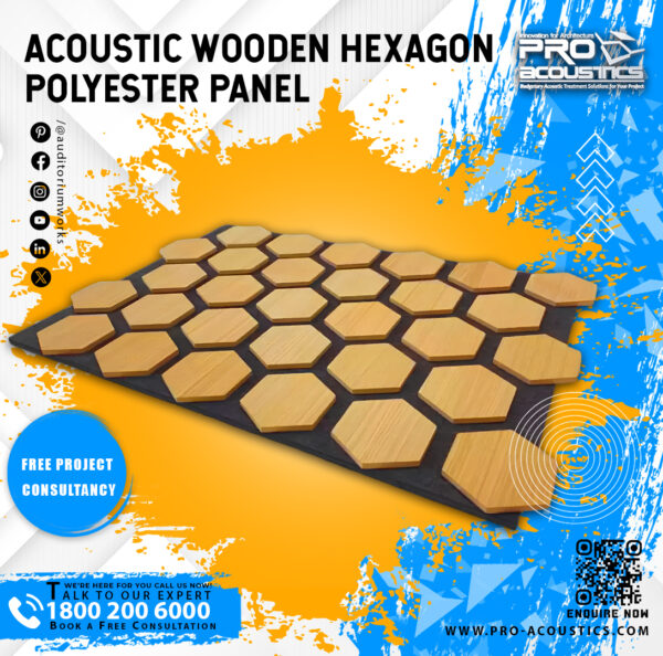 Wooden-Semicircle-Sound-Slat-Acoustic-polyester-panel-4.jpg Acoustic Wooden Hexagon Sound absorbing Polyester panel