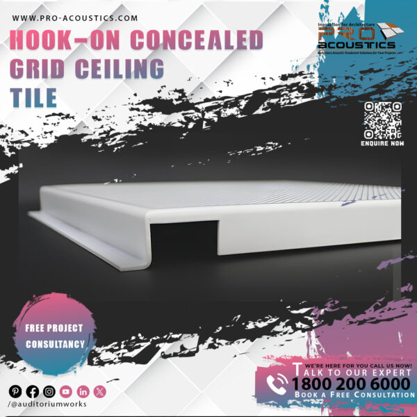 Hook-On Concealed Metal Grid Ceiling Tile